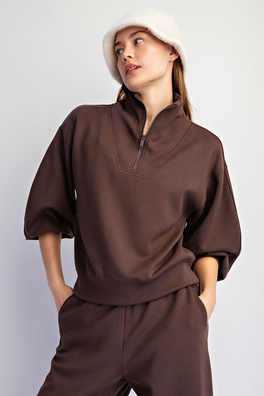 Modal Scuba Pant Set In Espresso