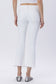 Molly Mid Rise Seamless Waistband Crop Flare White Jeans
