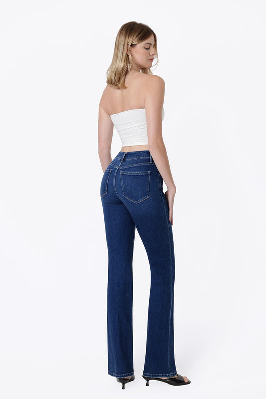 Morgan High Rise Trouser Fold Creased Bootcut Jeans