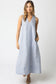Mylee Sleeveless V-neck Linen Dress In Denim