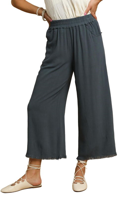 Living In Linen Pants In Charcoal