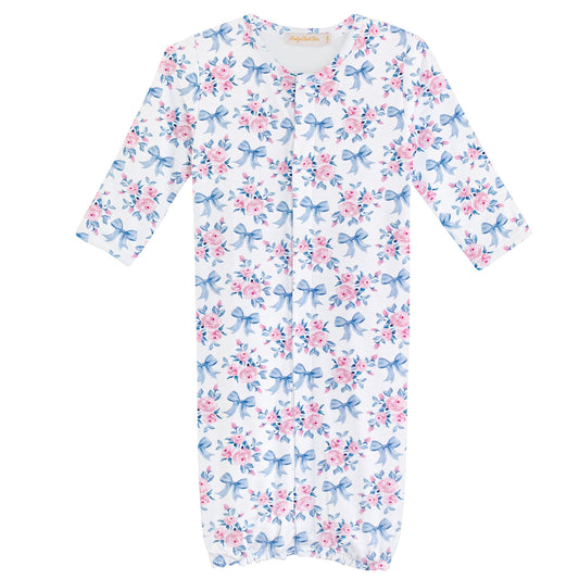 Baby Chic Blue Florals Bows Gown