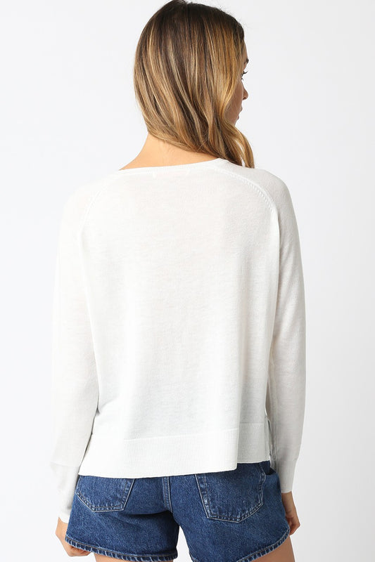 Natalie Basic Sweatshirt In White