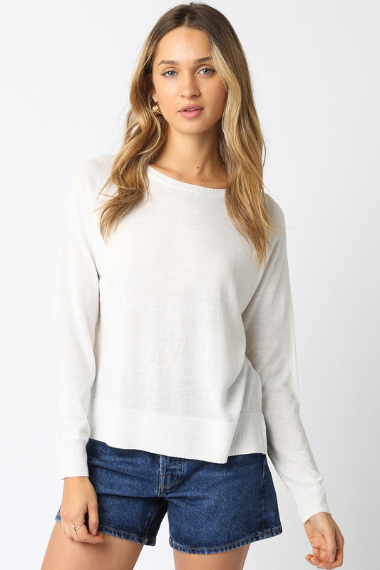 Natalie Basic Sweatshirt In White