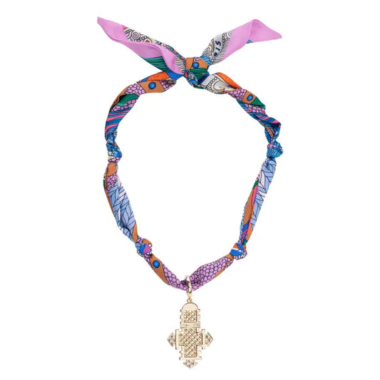 Noelle Ethiopian Cross Scarf Necklace