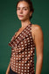 Polka Dot Cowl Neck Halter Top