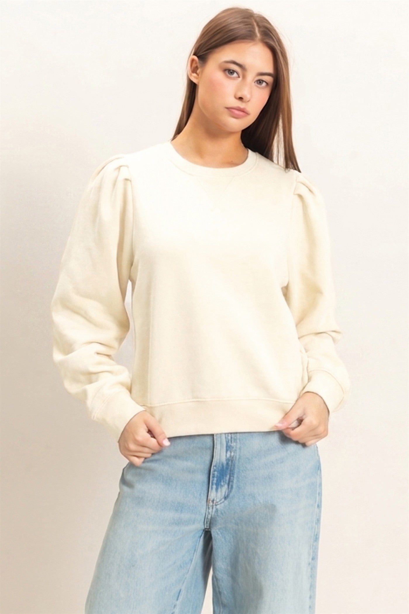 Paloma Puff Sleeve Crew Neck Sweatshirt
