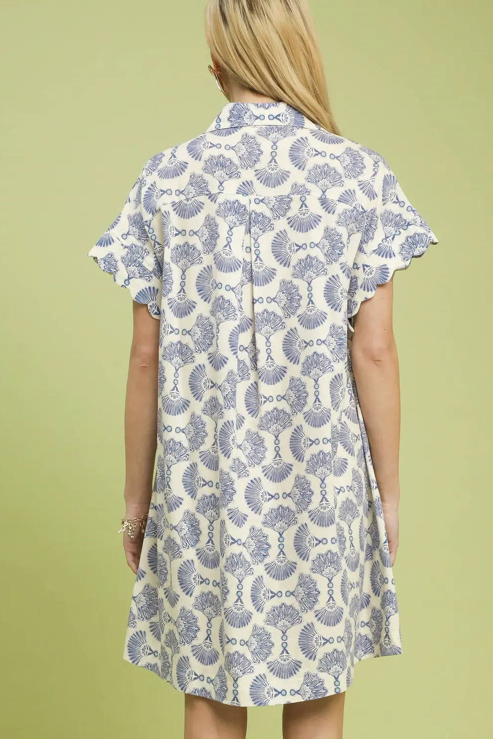 Parisian Bloom Shirt Dress In Blue