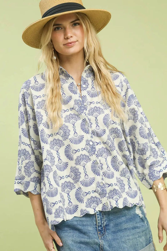 Parisian Bloom Top In Blue