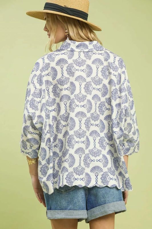 Parisian Bloom Top In Blue