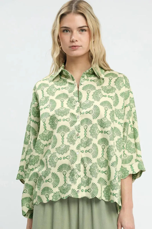 Parisian Bloom Top In Sage
