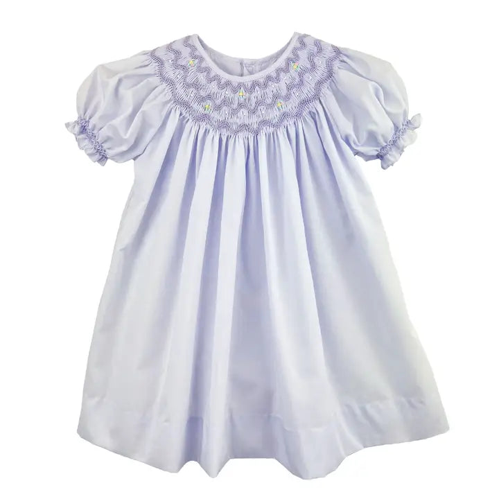 Petit Ami Daygown with Wave Smocking In Purple