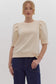 Puff Sleeve S/S Sweatshirt in Cream