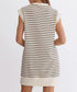 Quarter Zip Stripe Dress in Cream/Black