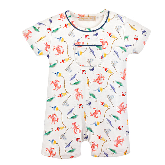 Baby Club Chic Coastal Claws Pocket Romper