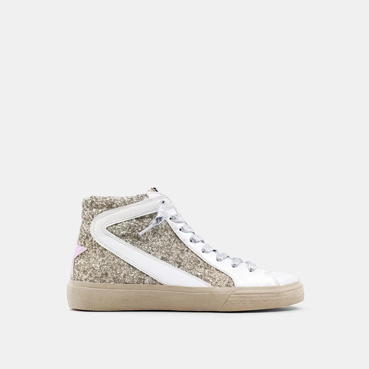 SHU SHOP Rooney High Top Pearl Gold Glitter