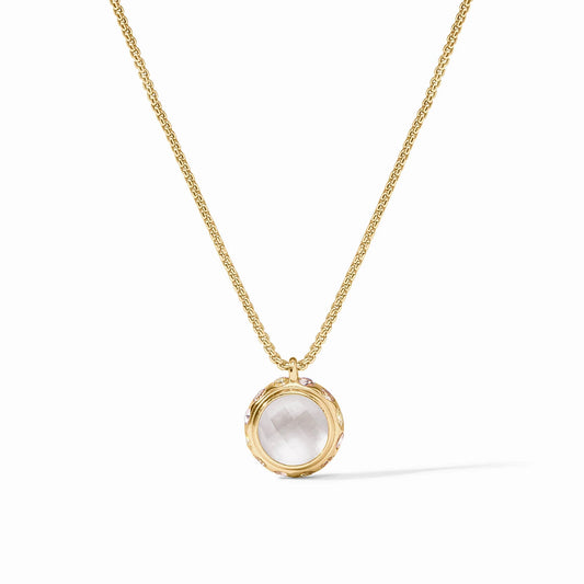 Julie Vos Rainbow Delicate Necklace In Iridescent Clear Crystal