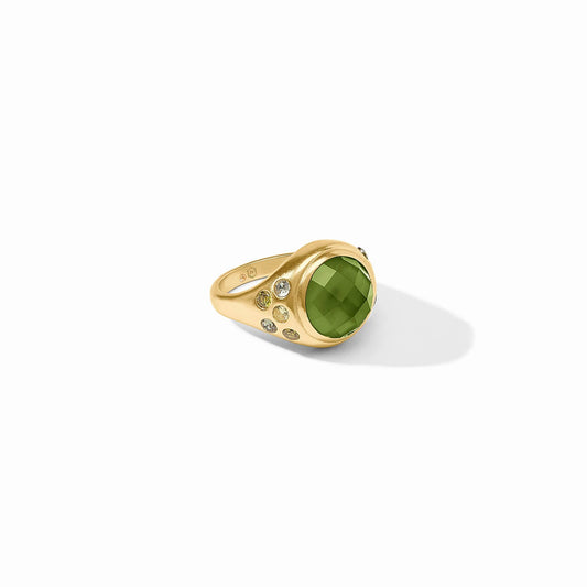 Julie Vos Rainbow Statement Ring In Iridescent Palmetto Green