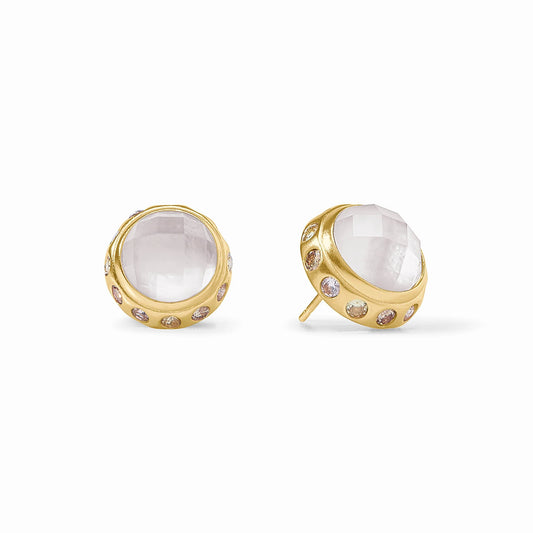 Julie Vos Rainbow Stud In Iridescent Clear Crystal