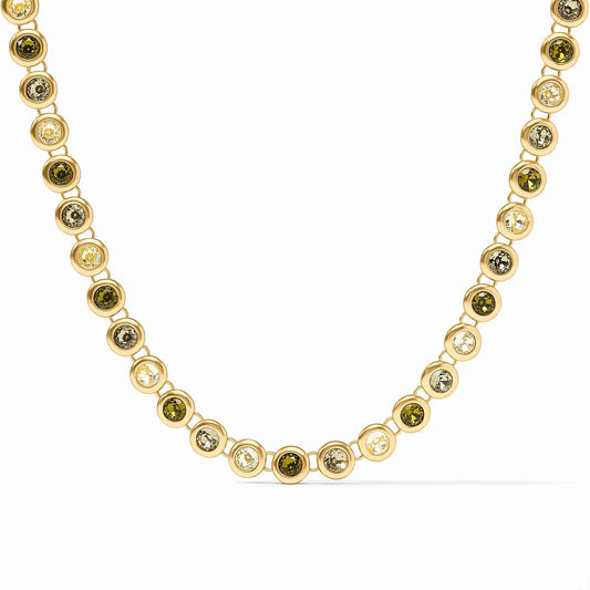 Julie Vos Rainbow Tennis Necklace In Shades Of Jade