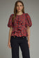 Red Plaid Puff Sleeve Ruffle Top