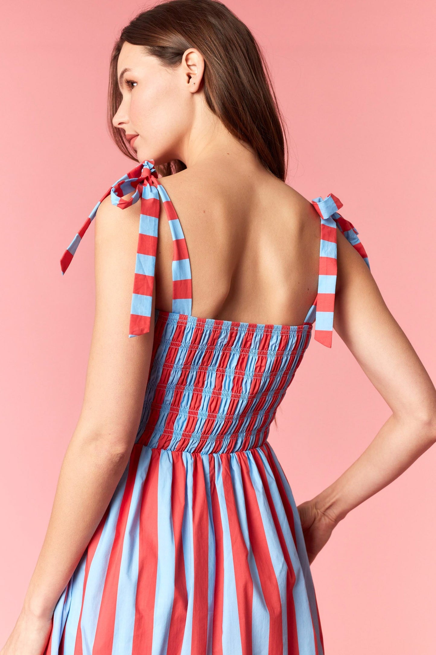 Red and Blue Stripe Midi