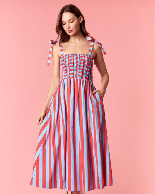 Red and Blue Stripe Midi