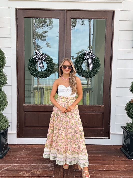 Risha Maxi Skirt In Sunset Yellow