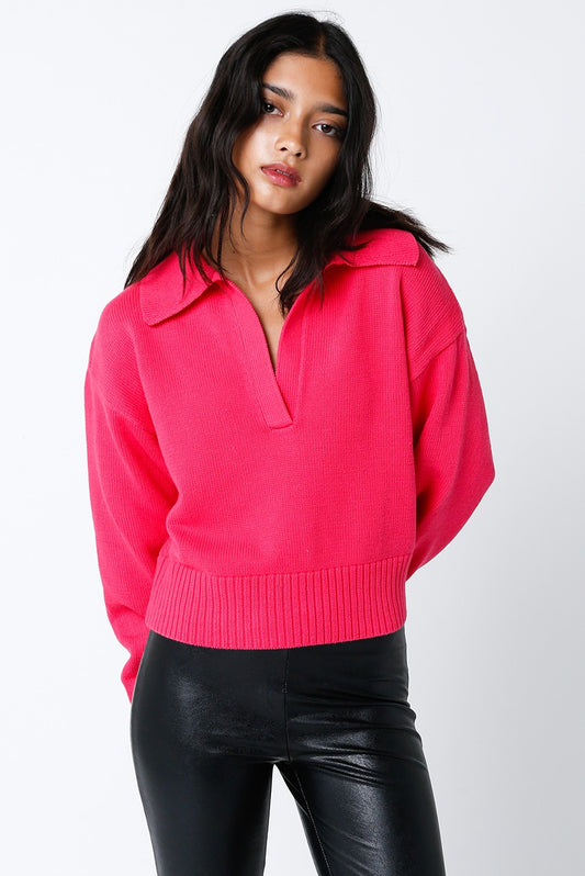 Roxy Knit Sweater In Fuchsia
