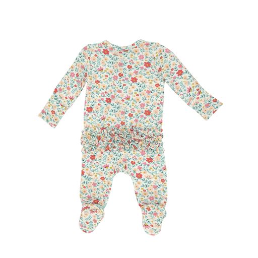 Angel Dear Ruby's Garden Ditsy 2 Way Zipper Ruffle Footie