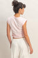 Ruched Waist Sleeveless Top In Soft Pink