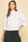 Ruffle Button Down Top In Snow White