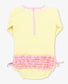 RuffleButts Banana Seersucker One Piece Rash Guard