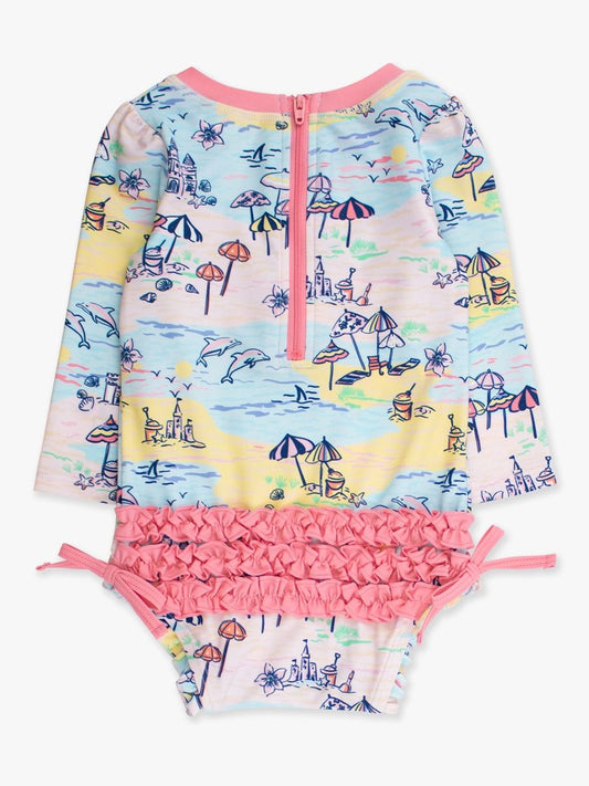 RuffleButts Beach Day One Piece Rashguard