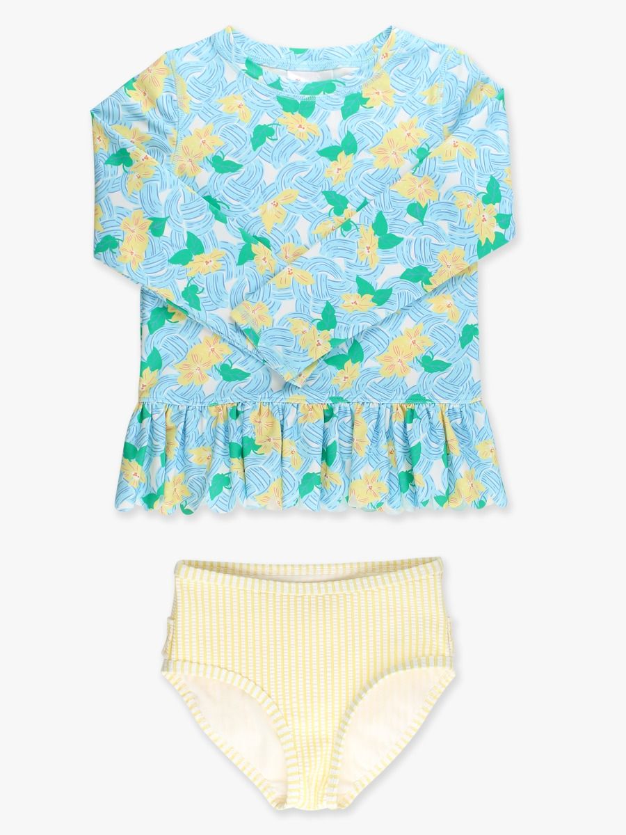 RuffleButts Blooming Basket 2 Piece Rash Guard