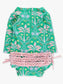 RuffleButts Coconut Cabana One Piece Rash Guard