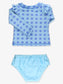 RuffleButts Periwinkle Blue Coastal Cane Skirted 2 Piece Swimsuit
