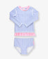 RuffleButts Periwinkle Blue Seersucker 2 Piece Rash Guard Swimsuit