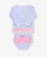 RuffleButts Periwinkle Blue Seersucker 2 Piece Rash Guard Swimsuit