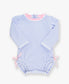 RuffleButts Periwinkle Blue Seersucker One Piece Rash Guard