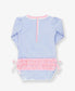 RuffleButts Periwinkle Blue Seersucker One Piece Rash Guard