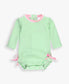 RuffleButts Spring Green Seersucker One Piece Rash Guard
