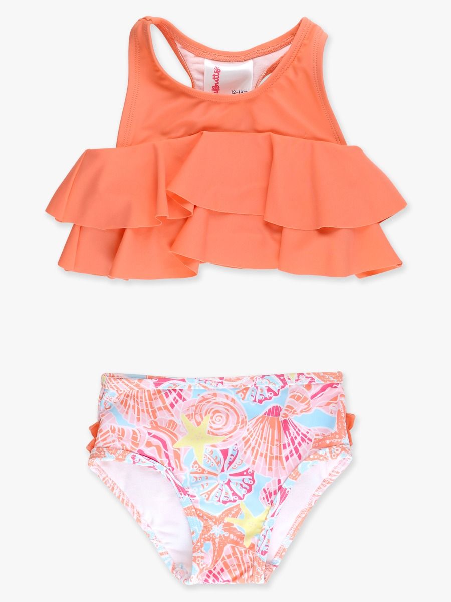 RuffleButts Sunset Seashells 2 Piece Swimsuit