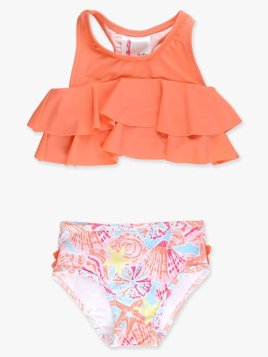 RuffleButts Sunset Seashells 2 Piece Swimsuit
