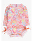 RuffleButts Sunset Seashells One Piece Rashguard