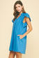 Ruffle Detailed Tunic Mini Dress In Blue