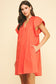 Ruffle Detailed Tunic Mini Dress In Coral