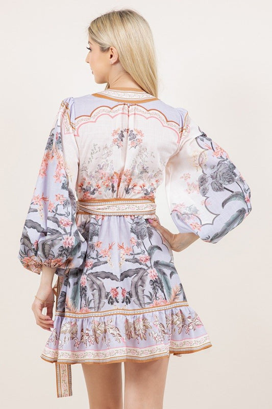 Aruba Nights Mini Wrap Dress