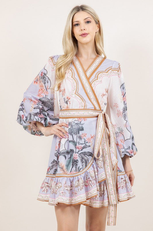 Aruba Nights Mini Wrap Dress