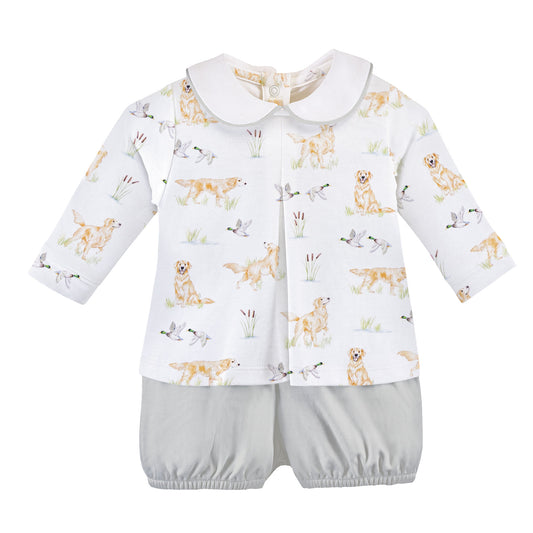 Baby Club Chic Goldens And Mallards Printed Pima Diaper Set